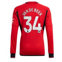 Manchester United Donny van de Beek #34 Hjemmedrakt 2023-24 Langermet